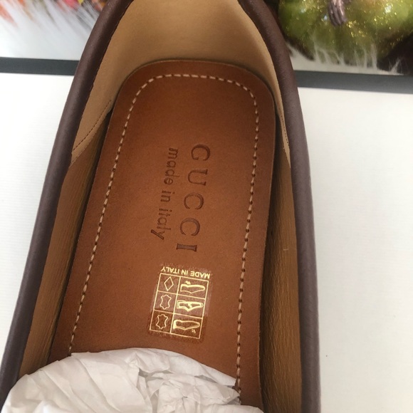 Men’s Gucci Hebron Brown Leather Horsebit Drivers/Loafer size 7 - Picture 4 of 10